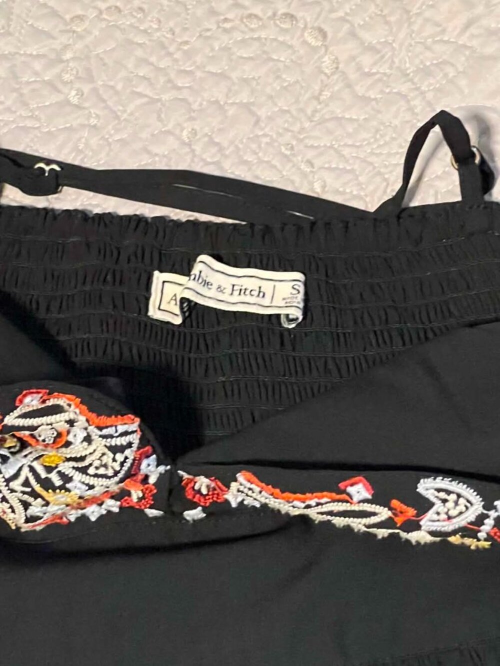 Abercrombie & Fitch Maxi Dress Spaghetti Straps Embroidered Size S - Picture 3 of 9
